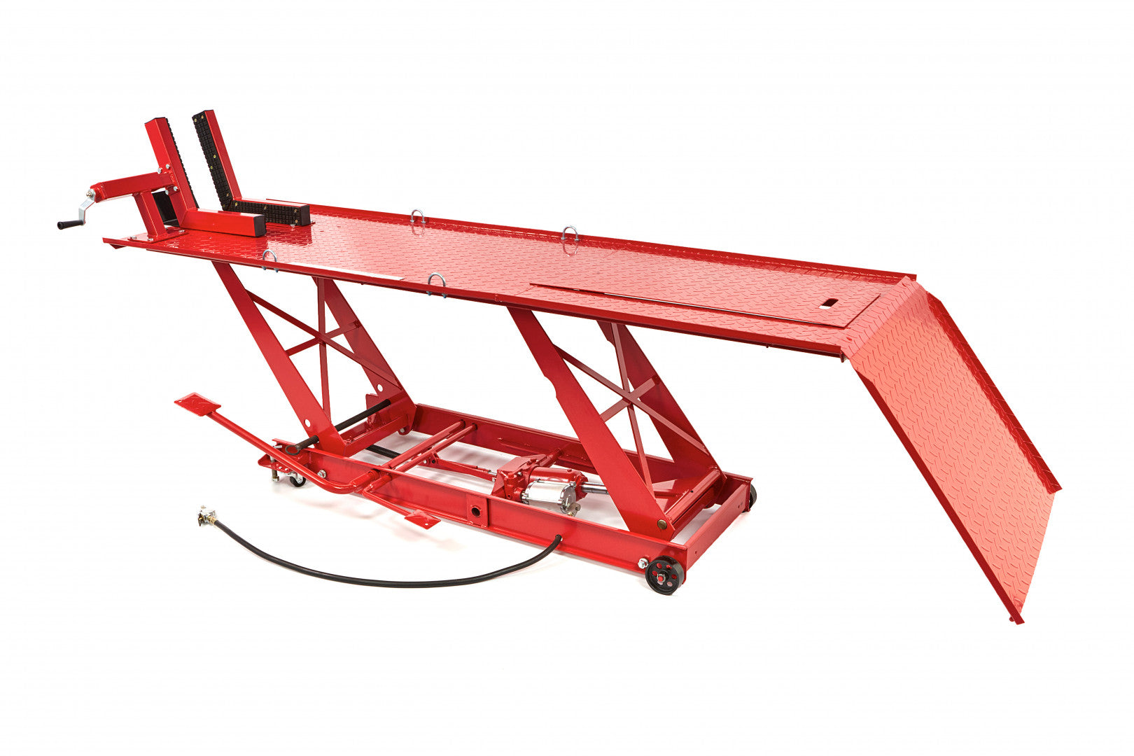 Hydraulicko-pneumatický zdvihák - zdvíhacia plošina pre motocykle s uchytením kolesa 450kg