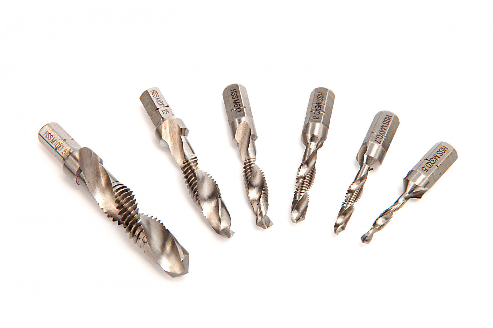 Sada 7 vrtákov - závitníkov HSS-G, HEX