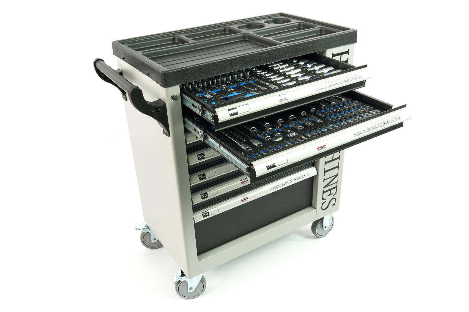 Profesionálna skrinka - dielenský vozík s náradím, so 7 zásuvkami, 245ks náradia, 6 vložiek carbon - HBM Holandsko, premium