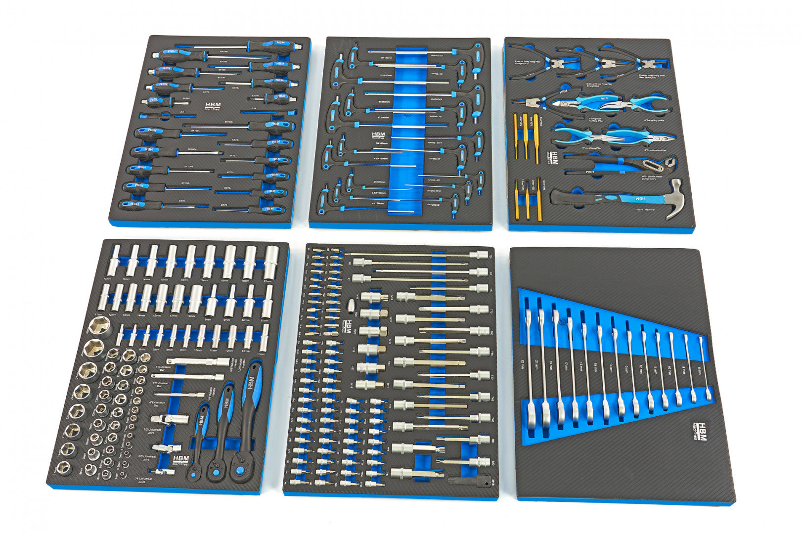 Profesionálna skrinka - dielenský vozík s náradím, so 7 zásuvkami, 245ks náradia, 6 vložiek carbon - HBM Holandsko, premium