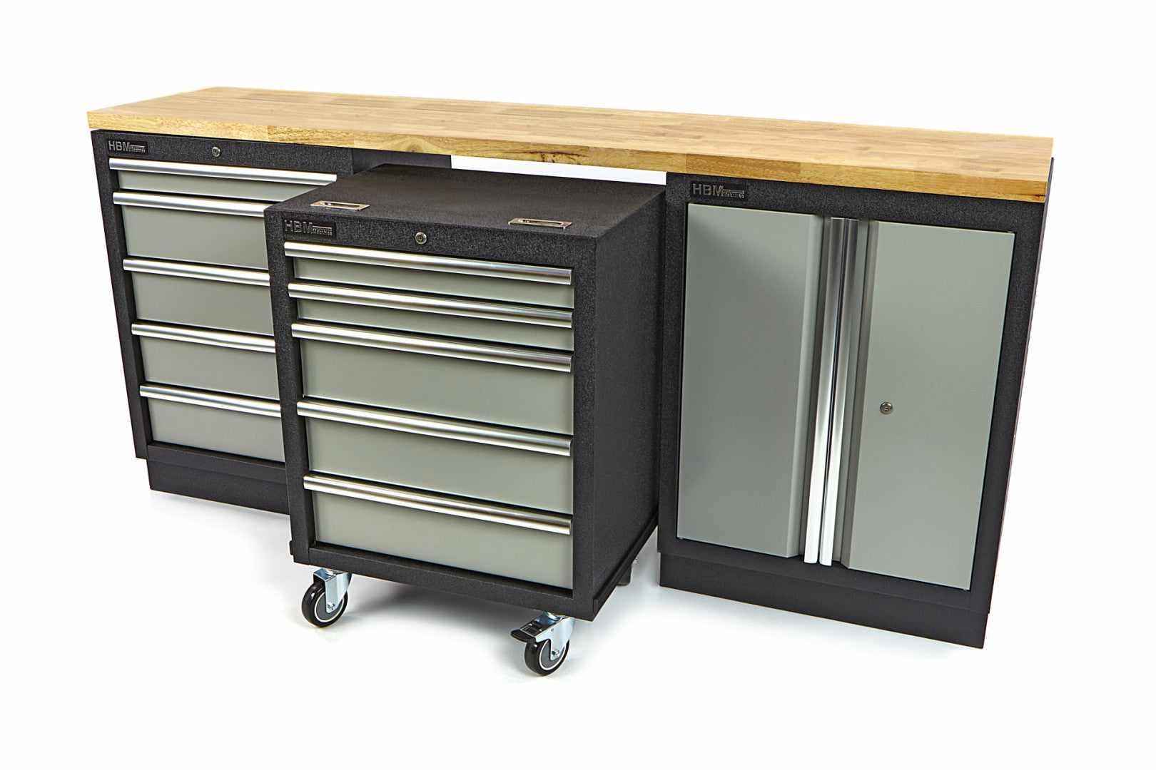 Profesionálna skrinka - vozík na náradie, 5 zásuviek HBM