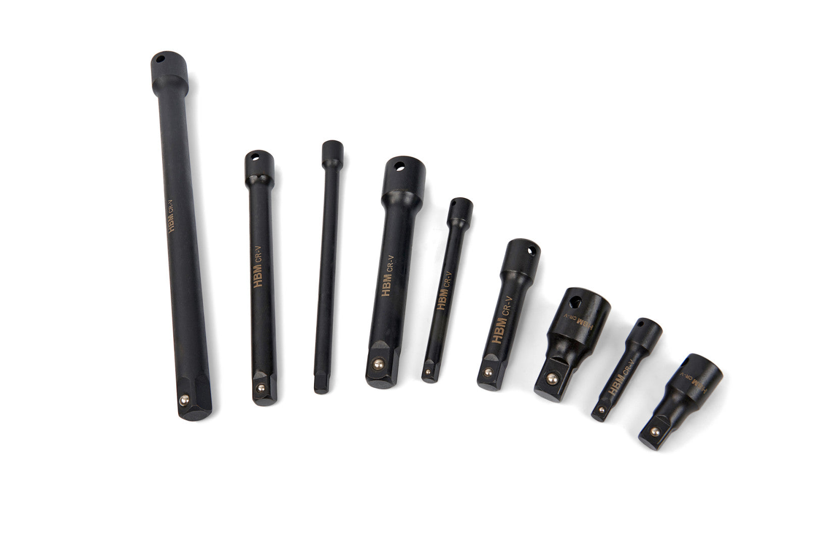 Sada silových predlžovacích nadstavcov 9ks 1/4'' 3/8'' 1/2''