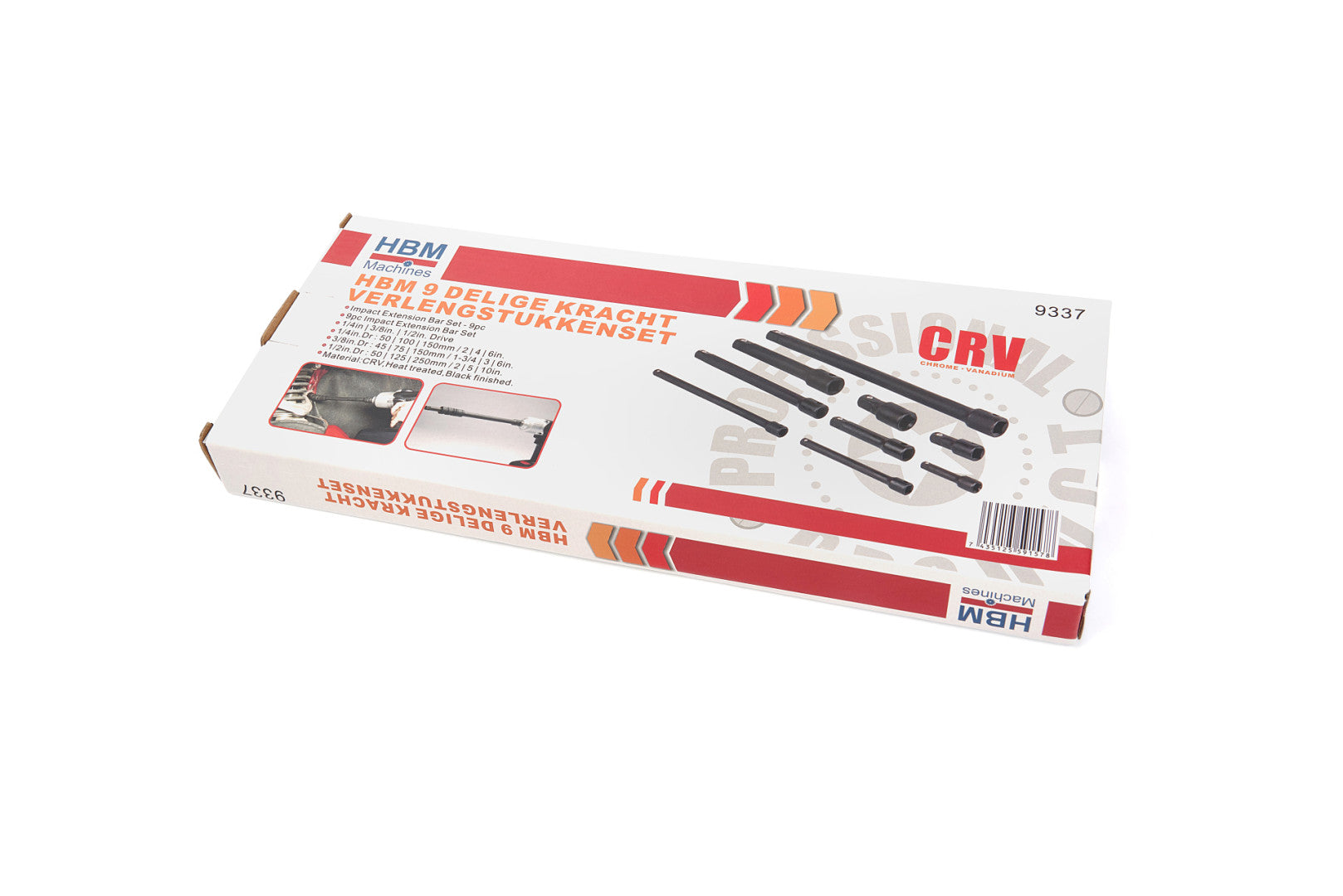 Sada silových predlžovacích nadstavcov 9ks 1/4'' 3/8'' 1/2''