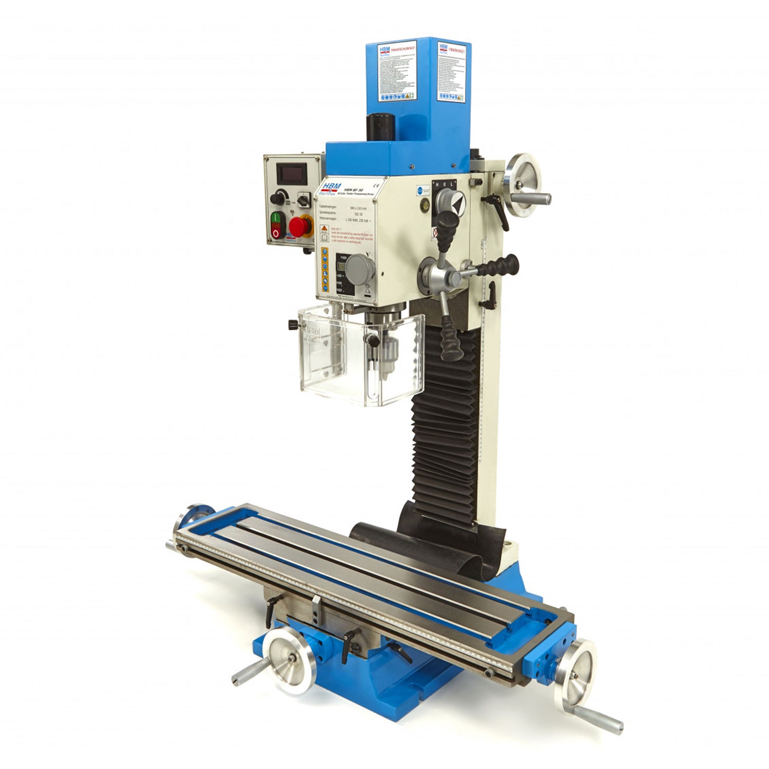 Frézovacia vŕtačka - vyvŕtavacia fréza s veľkým stolom BF30