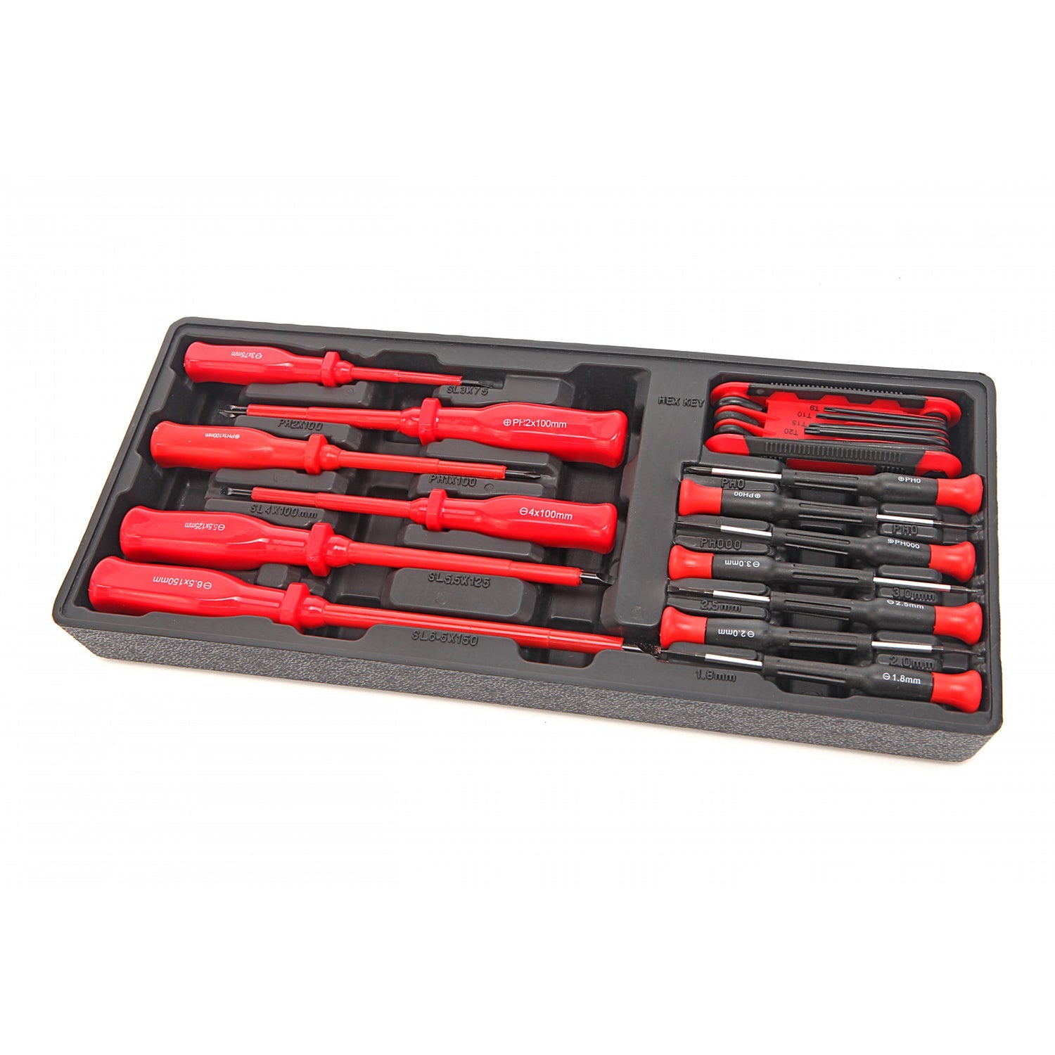 Vložka so súpravou skrutkovačov pre elektrikárov