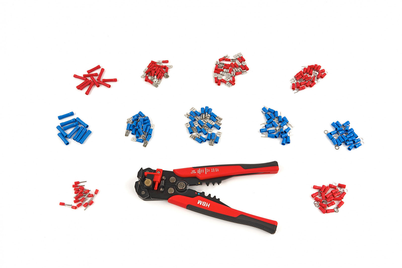 Sada automatických klieští na lisovanie, odizolovanie a strihanie elektrických káblov 4 v 1, 199 kusov