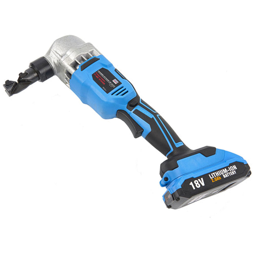 Akumulátorové elektrické nožnice na plech 18V, 2,0Ah