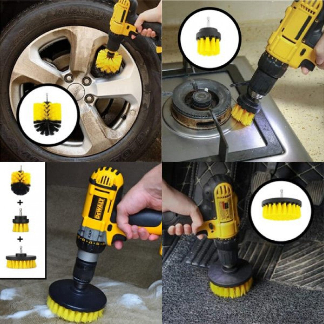 Sada 4 čistiacich kefiek s adaptérom na vŕtačku