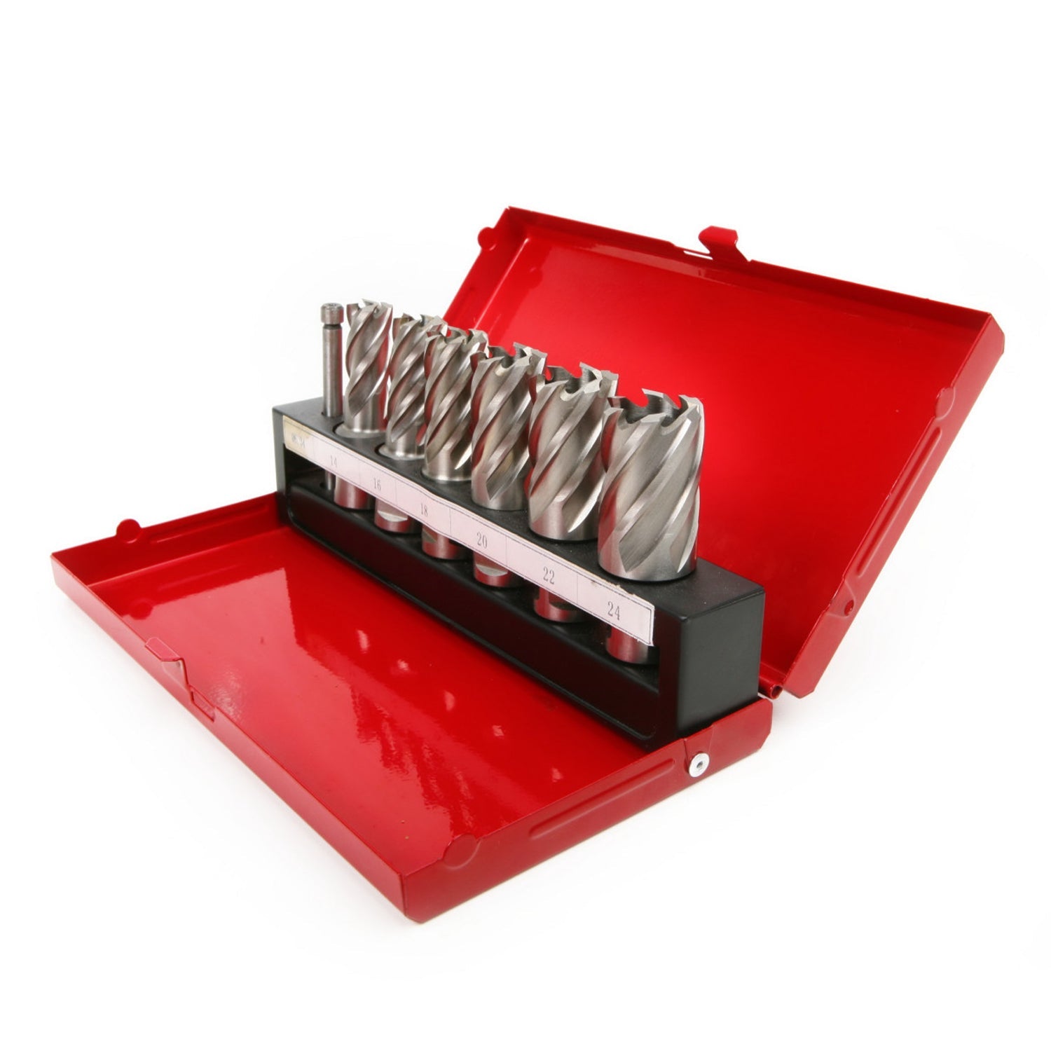 Sada vykružovacích korún a vrtákov HSS M2 14–24 mm