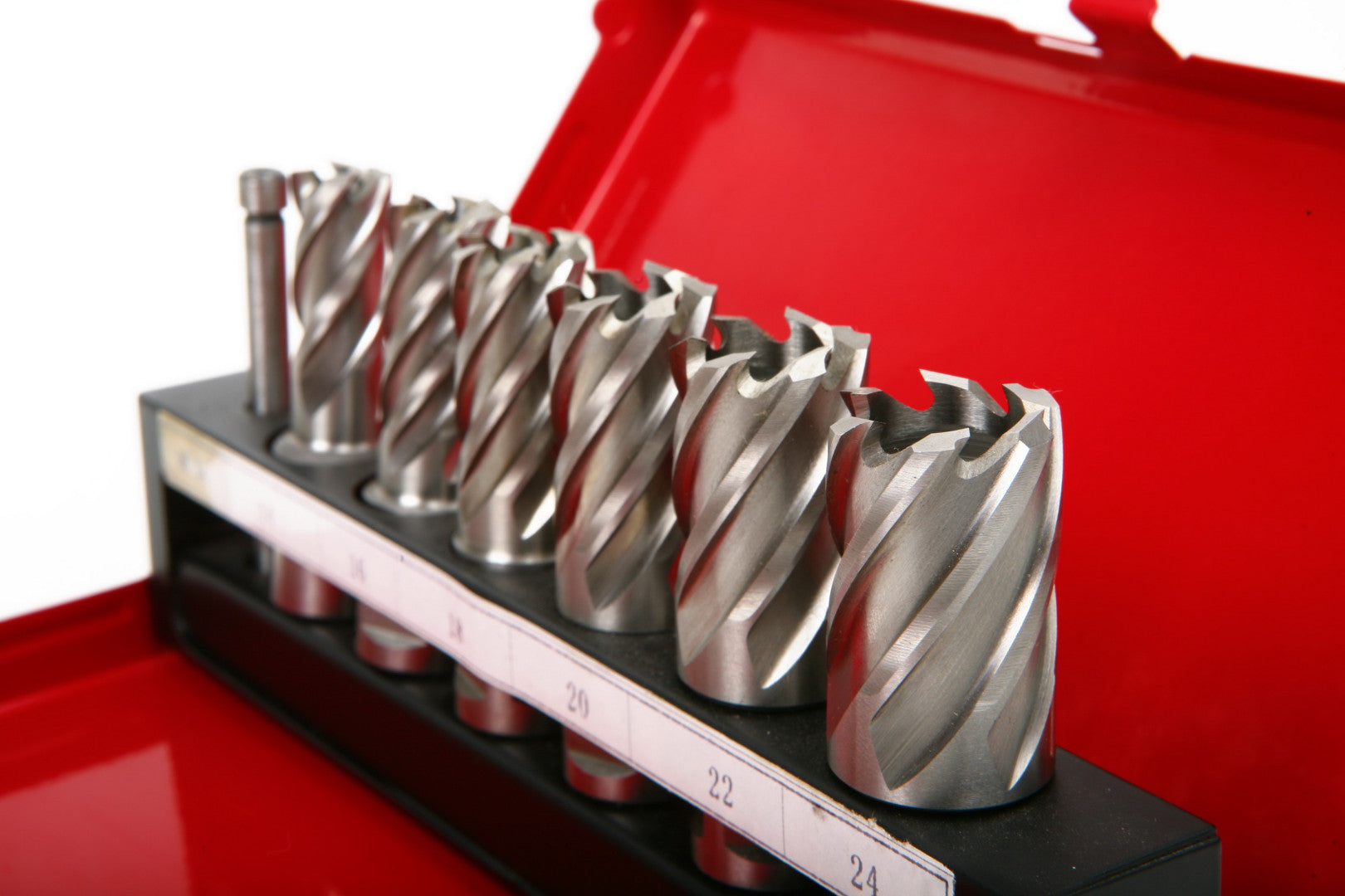 Sada vykružovacích korún a vrtákov HSS M2 14–24 mm