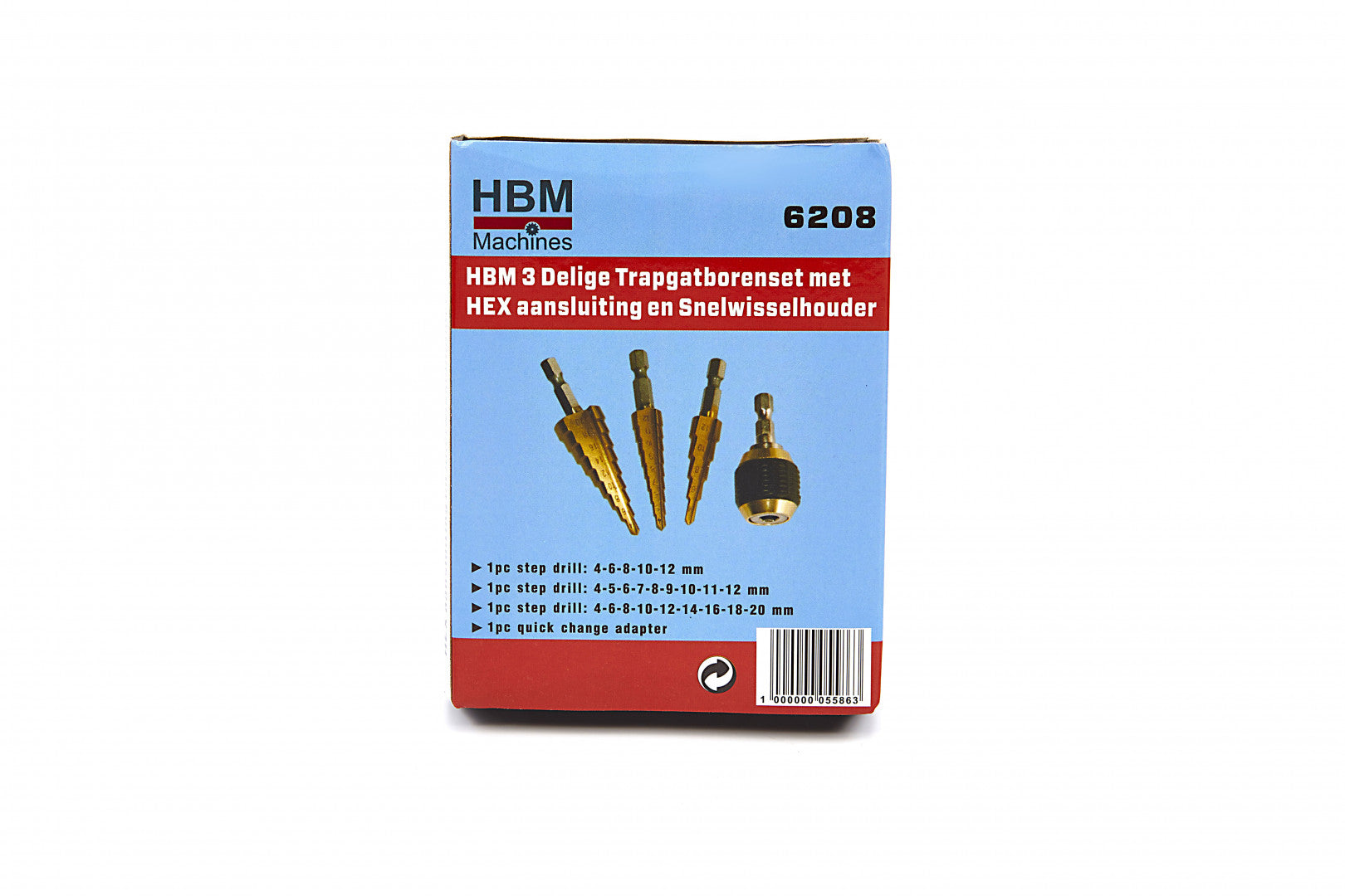 Sada stupňovitých vrtákov 4 kusy