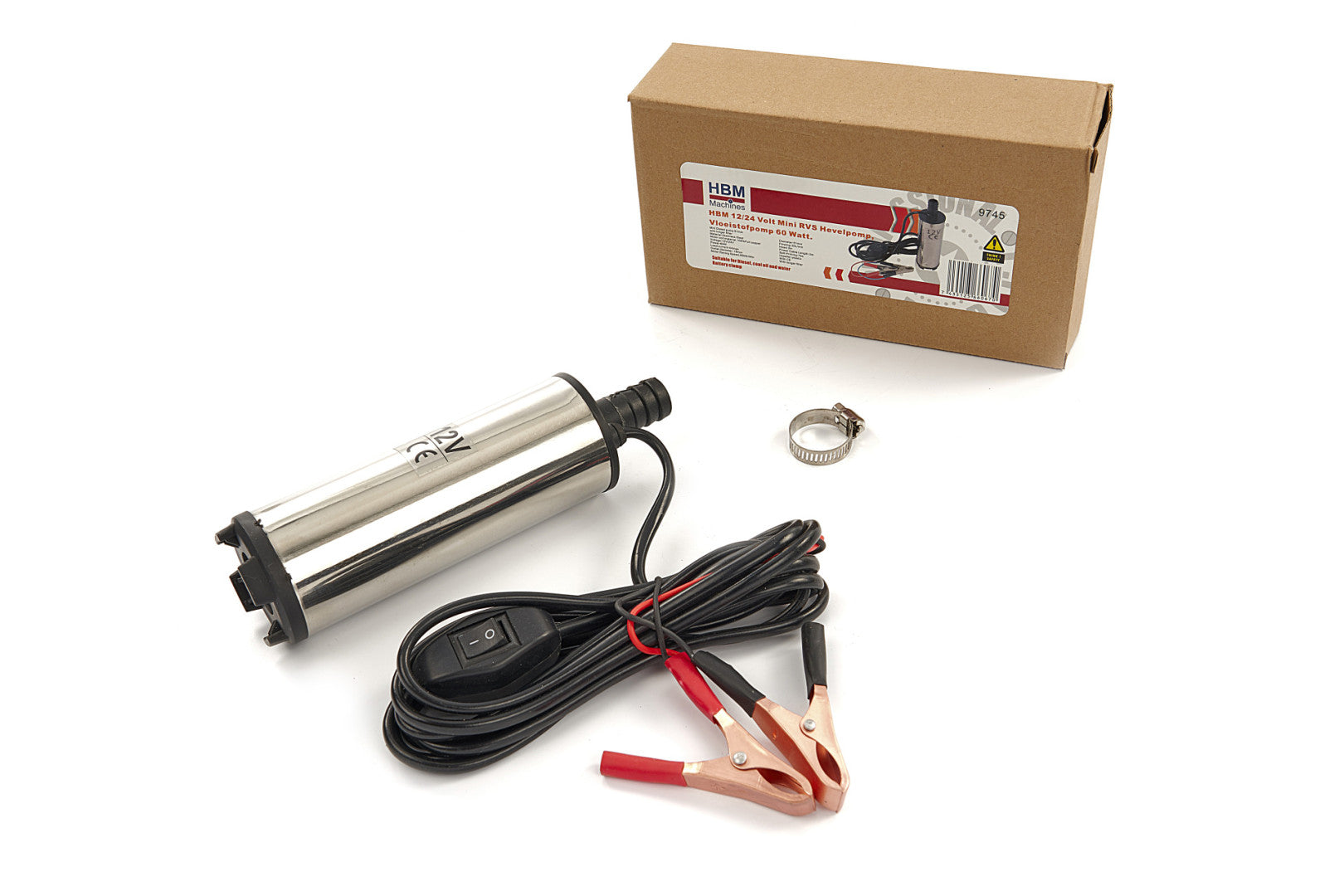 Ponorné čerpadlo na čerpanie nafty a iných kvapalín, nerezová oceľ, 12/24V, 40W HBM Machines Holandsko