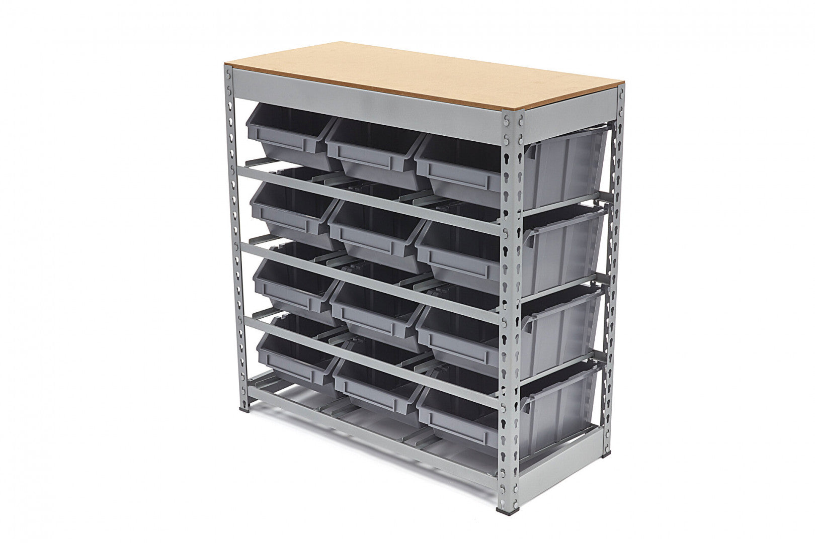 Stojanový organizér - regál s 12 úložnými boxami