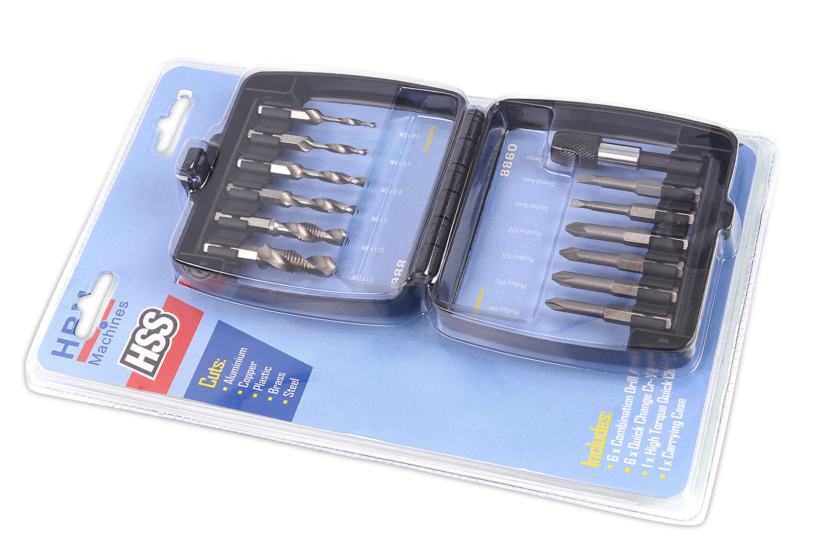 Sada 14 vrtákov, závitníkov a bitov