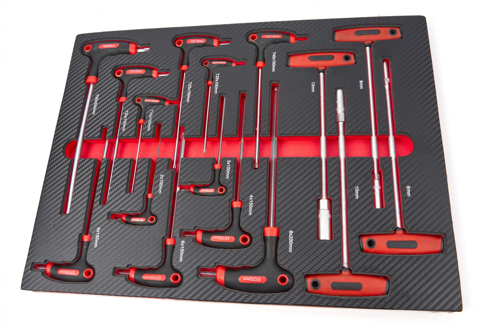 Zásuvkový modul – Torx a Imbus kľúče s T-rukoväťou, 16 dielov – HBM