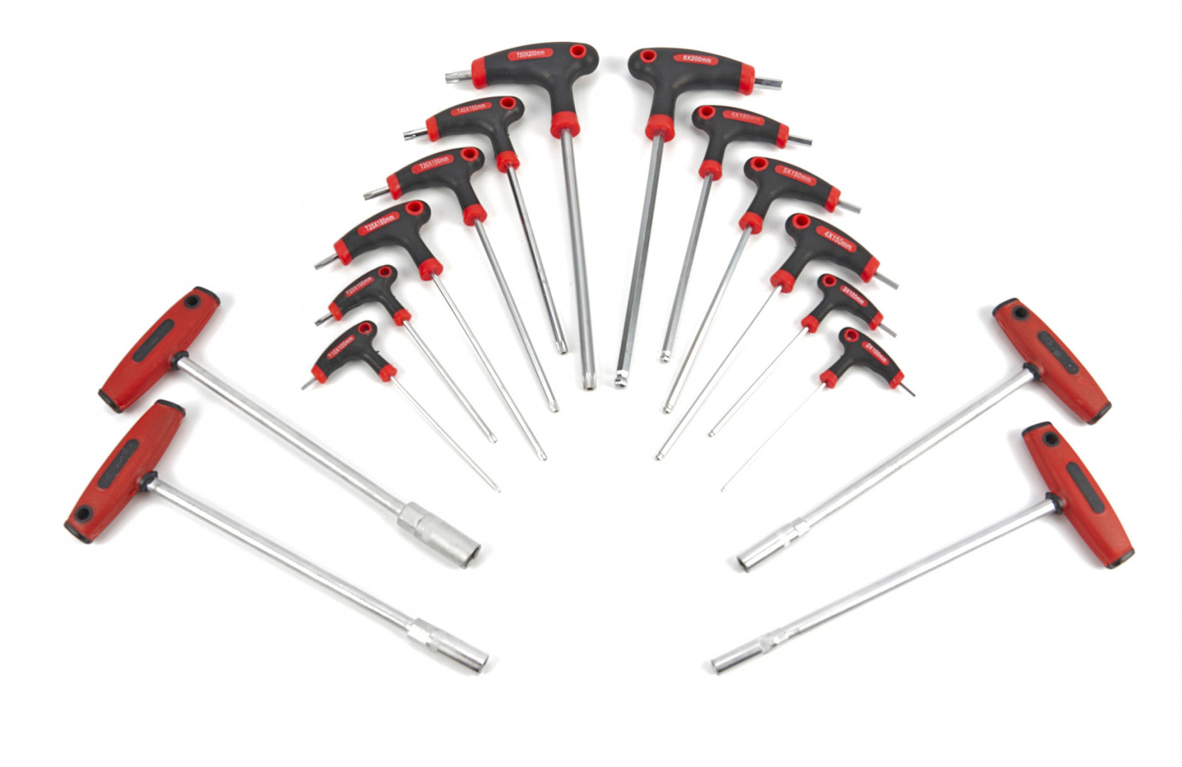 Zásuvkový modul – Torx a Imbus kľúče s T-rukoväťou, 16 dielov – HBM