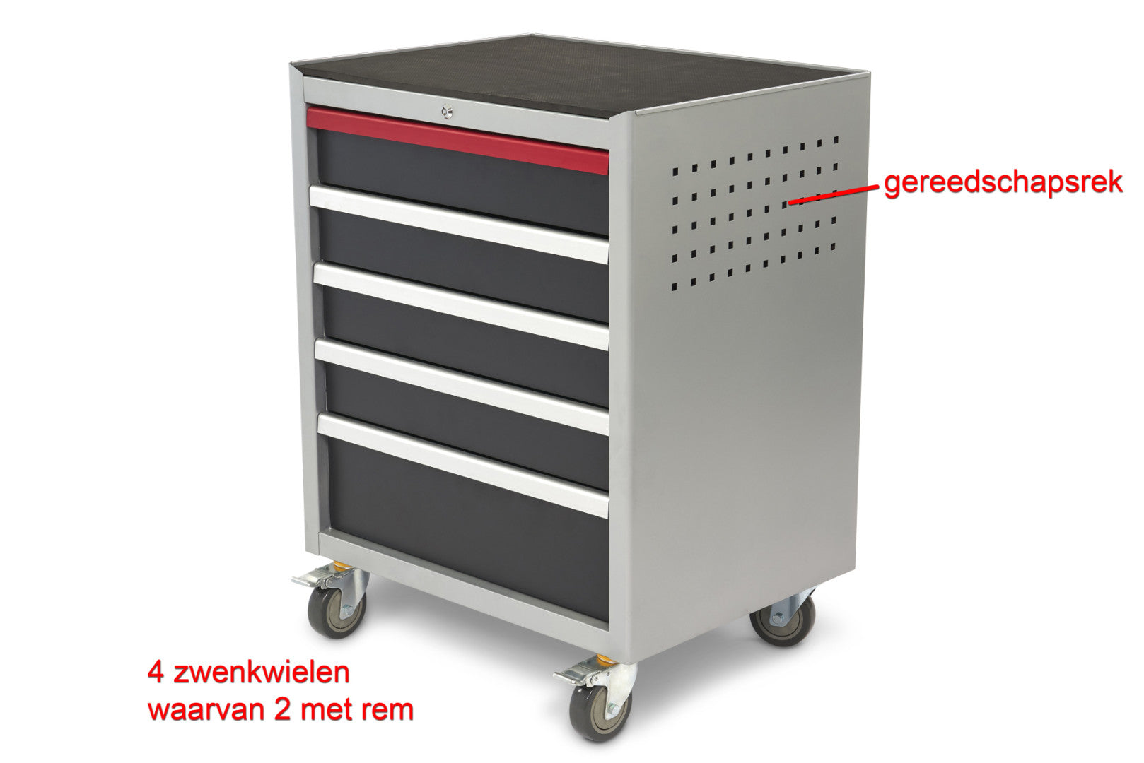 Dielenská skrinka na kolieskach - vozík na náradie s 5 zásuvkami