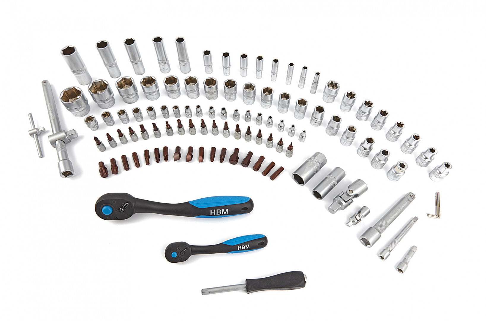 Prémiová sada gola náradia, 1/4'', 1/2'', 108ks HBM