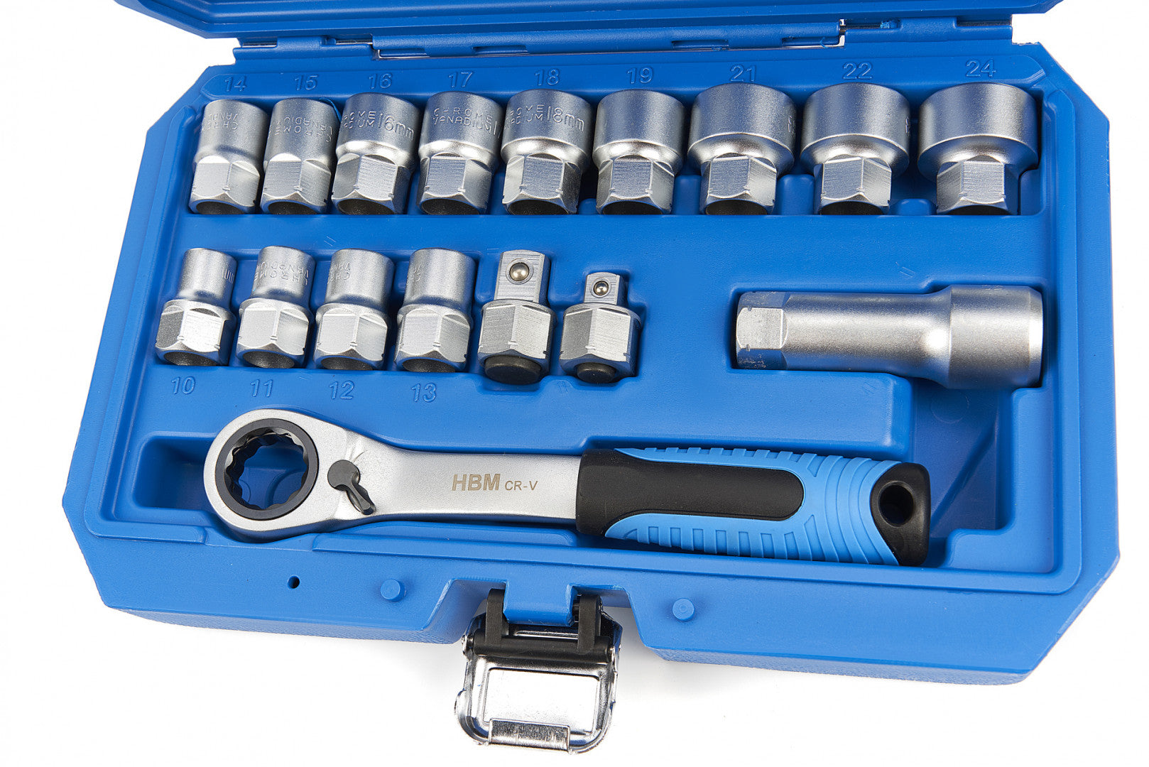 Súprava nástrčiek vario plus s račňou, 17 kusov, 10–24 mm hbm machines