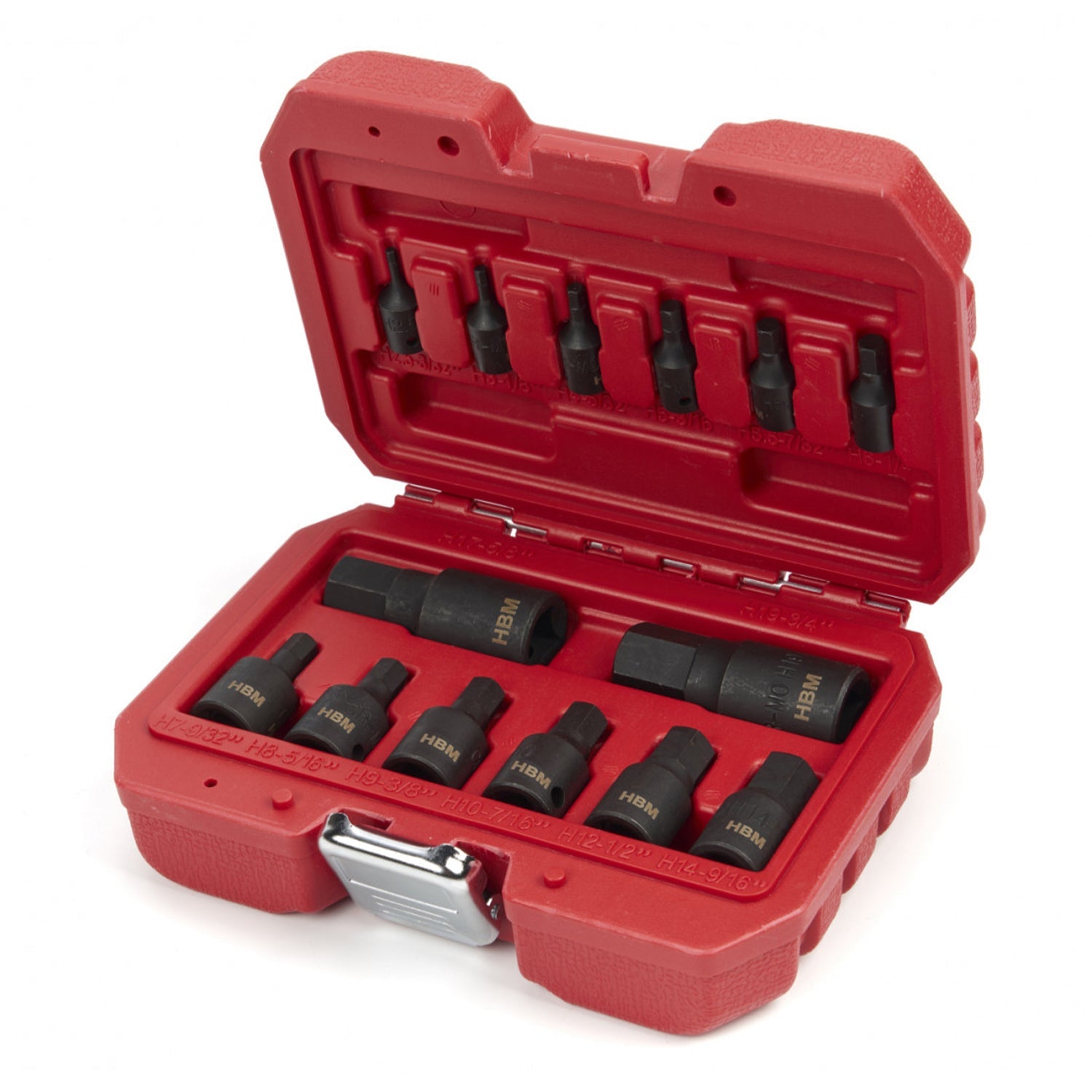 Sada 14 rázových hlavíc imbus bit 6-hran, 2,5 - 19mm, 1/4'' - 1/2'' HBM Machines Holandsko