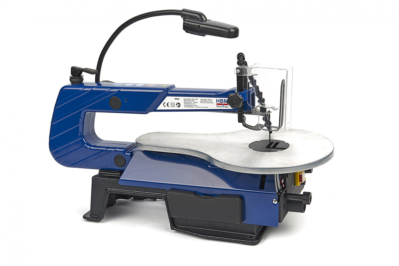 Vertikálna dekupážna píla 120 W s LED lampou HBM