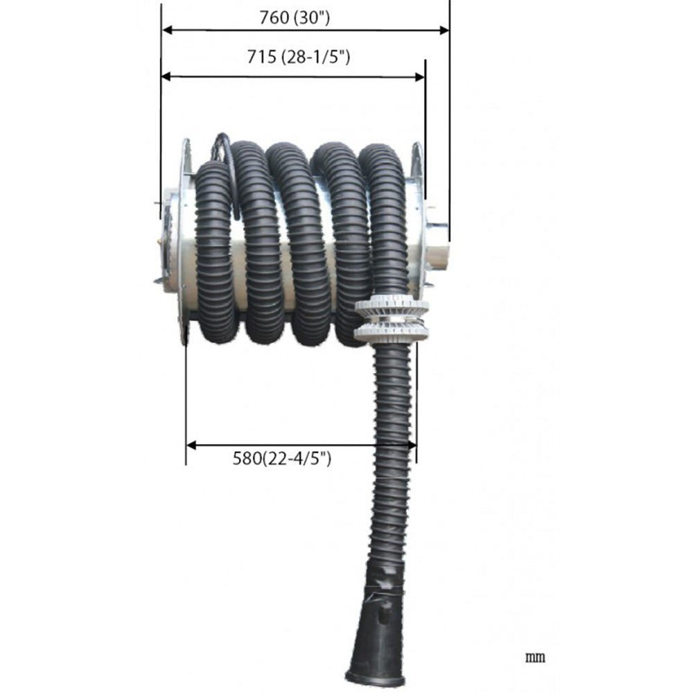 Navíjací bubon na výfukové plyny bez ventilátora 8m 75mm