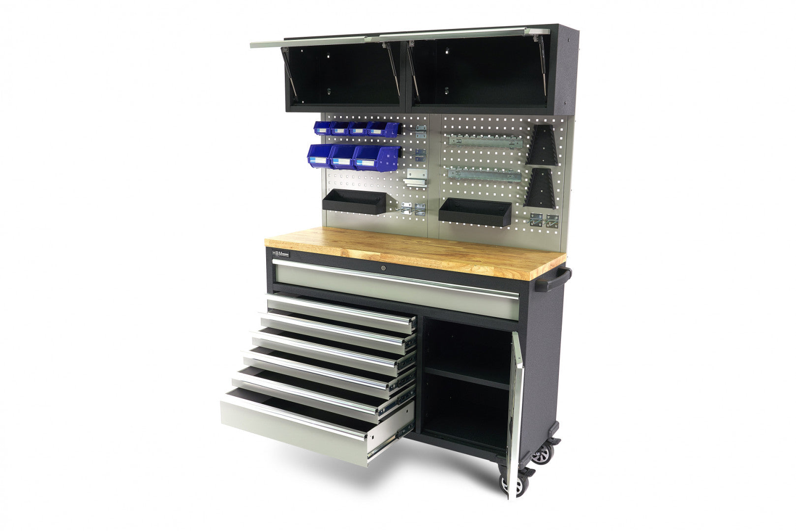 Dielenská skriňa s drevenou doskou a panelom 136cm HBM