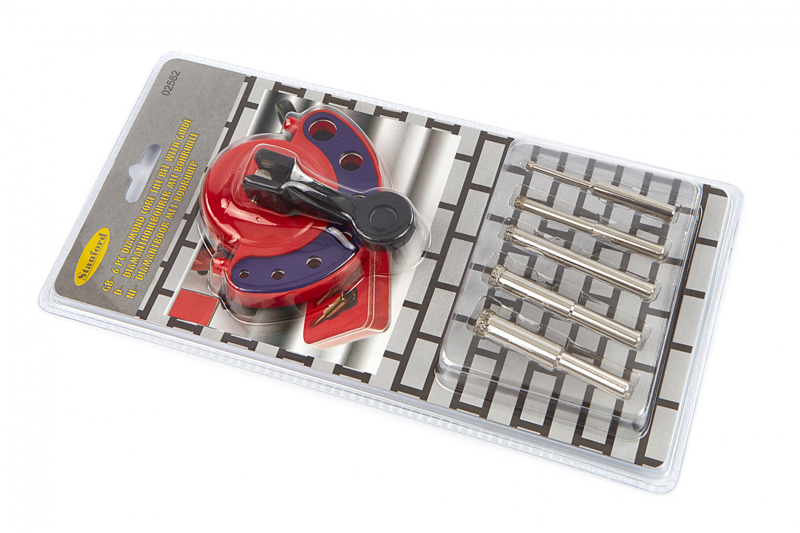 Sada diamantových korunkových vrtákov, s vodiacim držiakom s prísavkou, 6ks