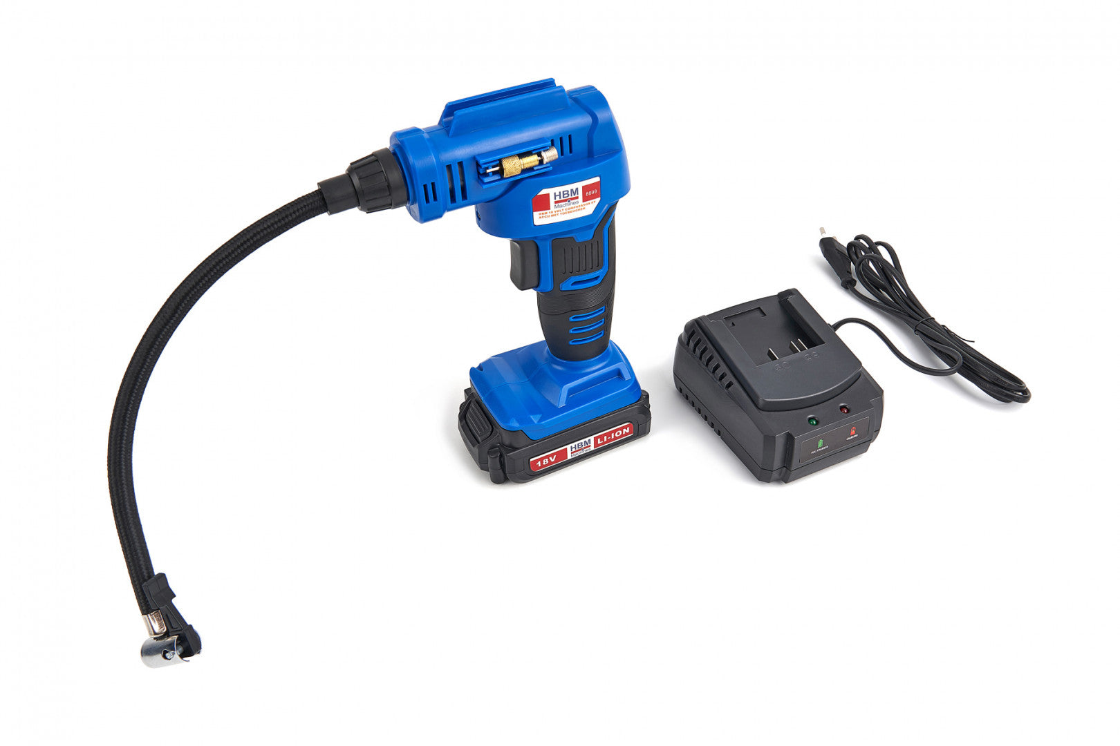 Kompresor na hustenie pneumatík s LED osvetlením a akumulátorom 18 V