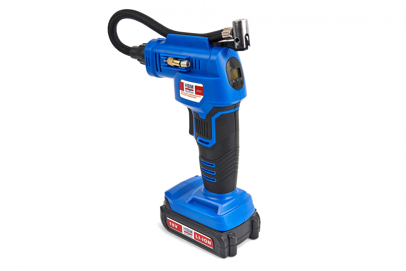 Kompresor na hustenie pneumatík s LED osvetlením a akumulátorom 18 V