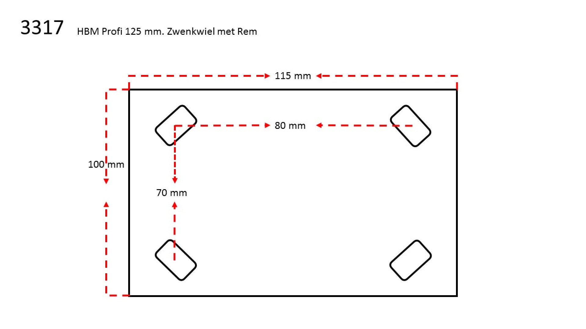 Otočné koleso s brzdou 150mm 350kg HBM