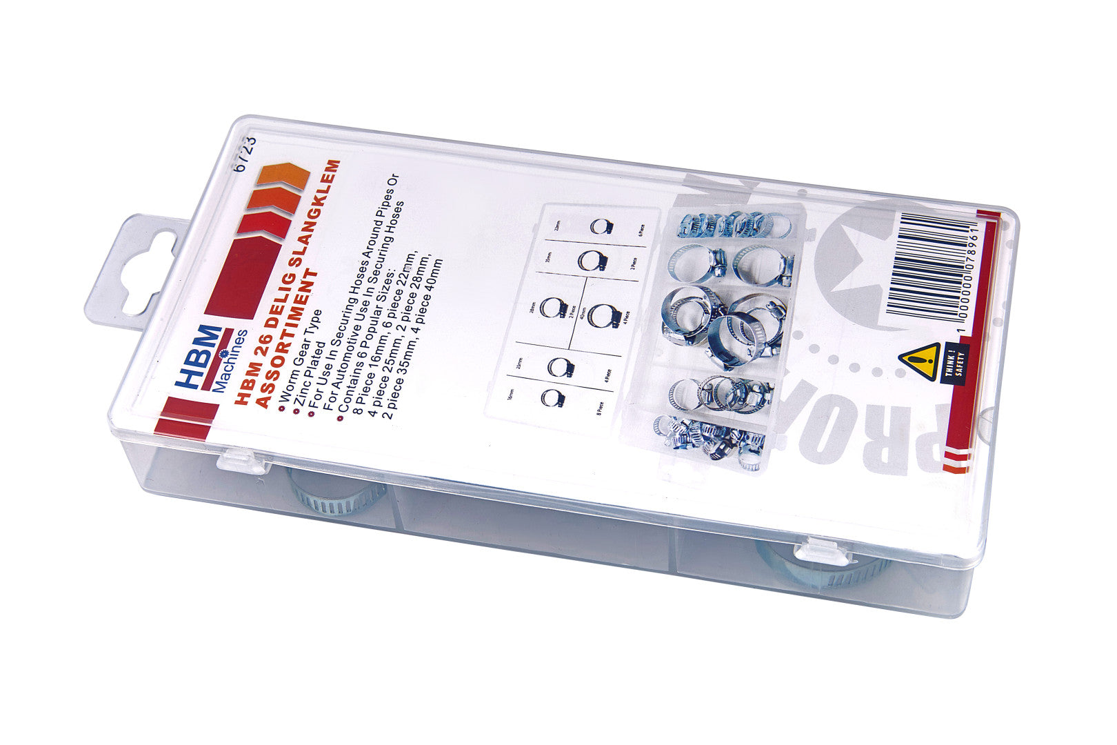 Súprava kovových svoriek na hadice 16–40 mm 26 dielov HBM