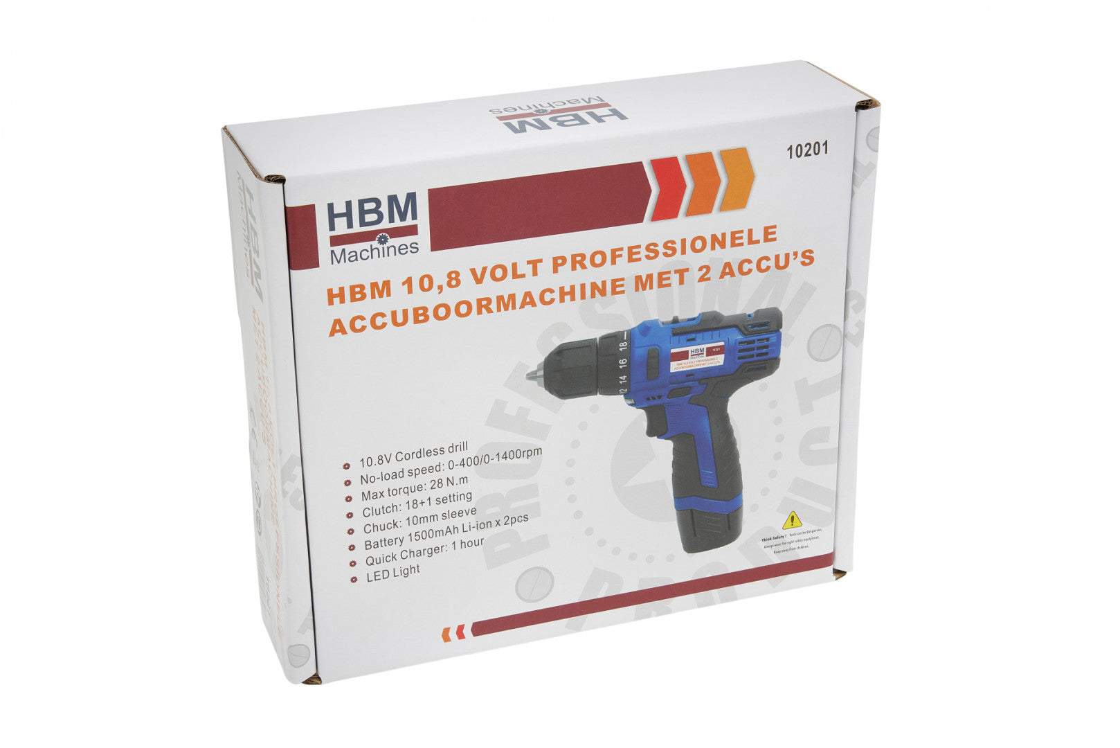 Akumulátorová vŕtačka - skrutkovač 28Nm, 2 akumulátory 10,8V 1500mAh HBM