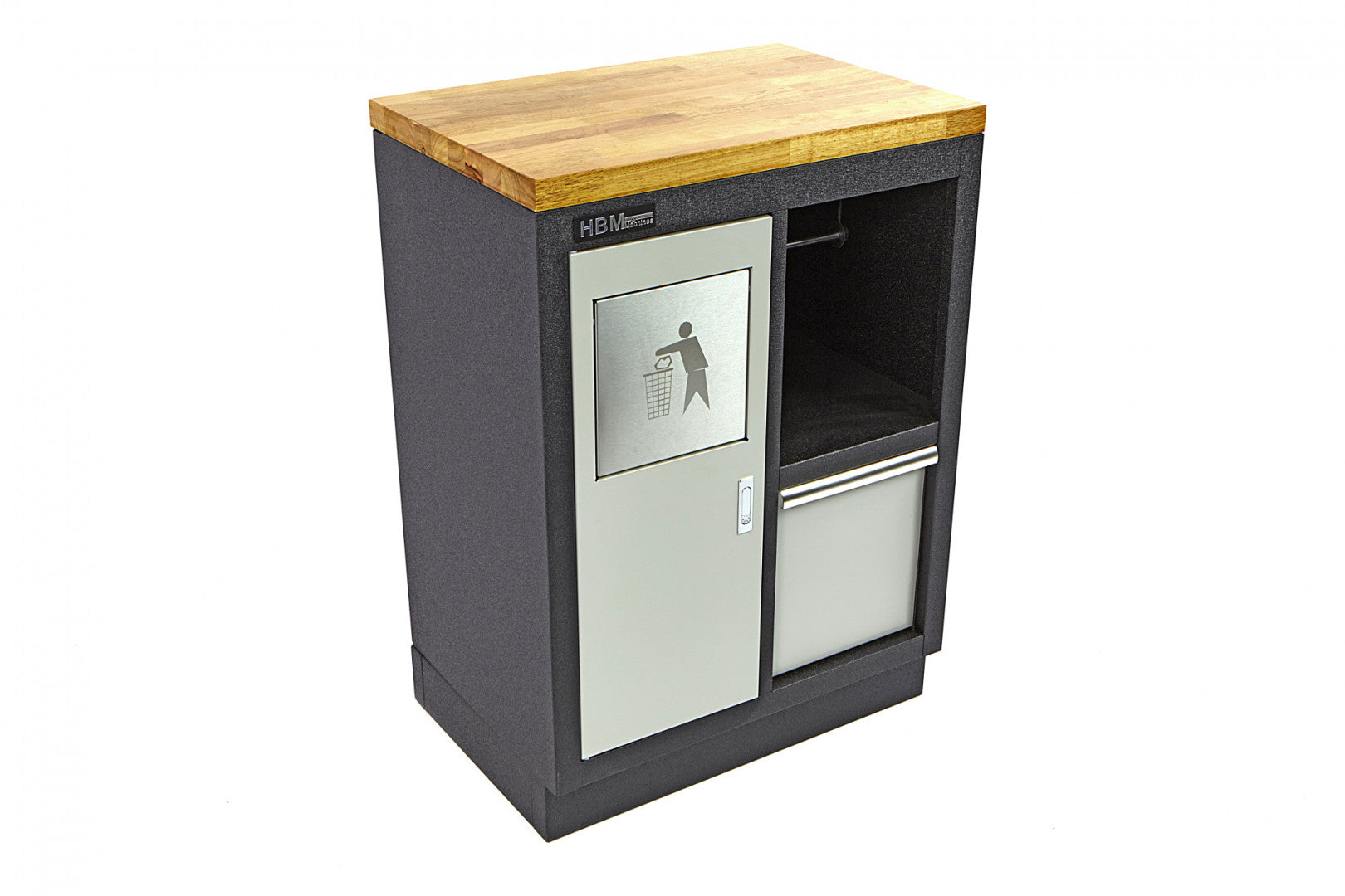 Dielenská skrinka s držiakom na papier a odpadkovým košom HBM
