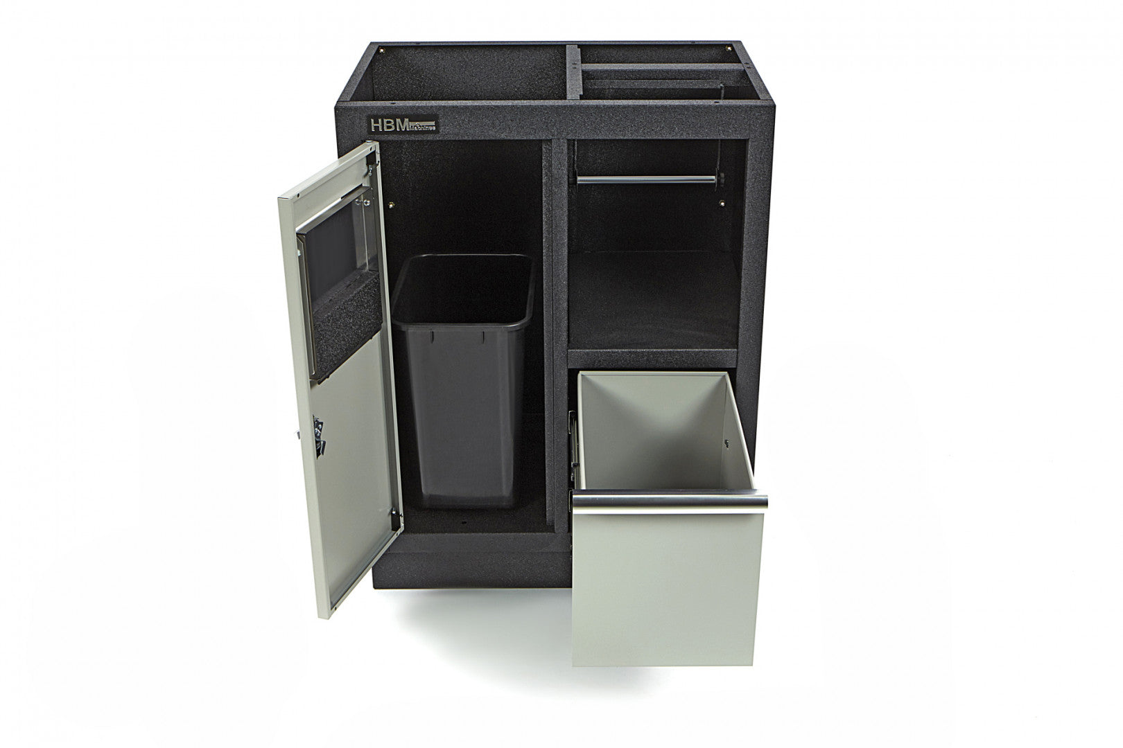 Dielenská skrinka s držiakom na papier a odpadkovým košom HBM