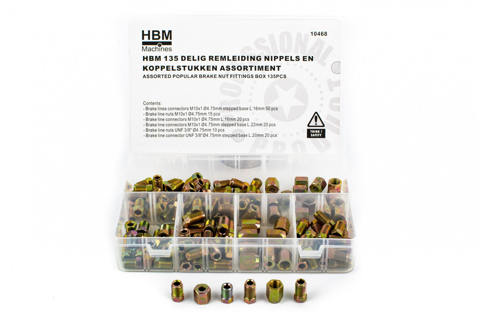 Sada 135 koncoviek a spojok na brzdové trubky HBM