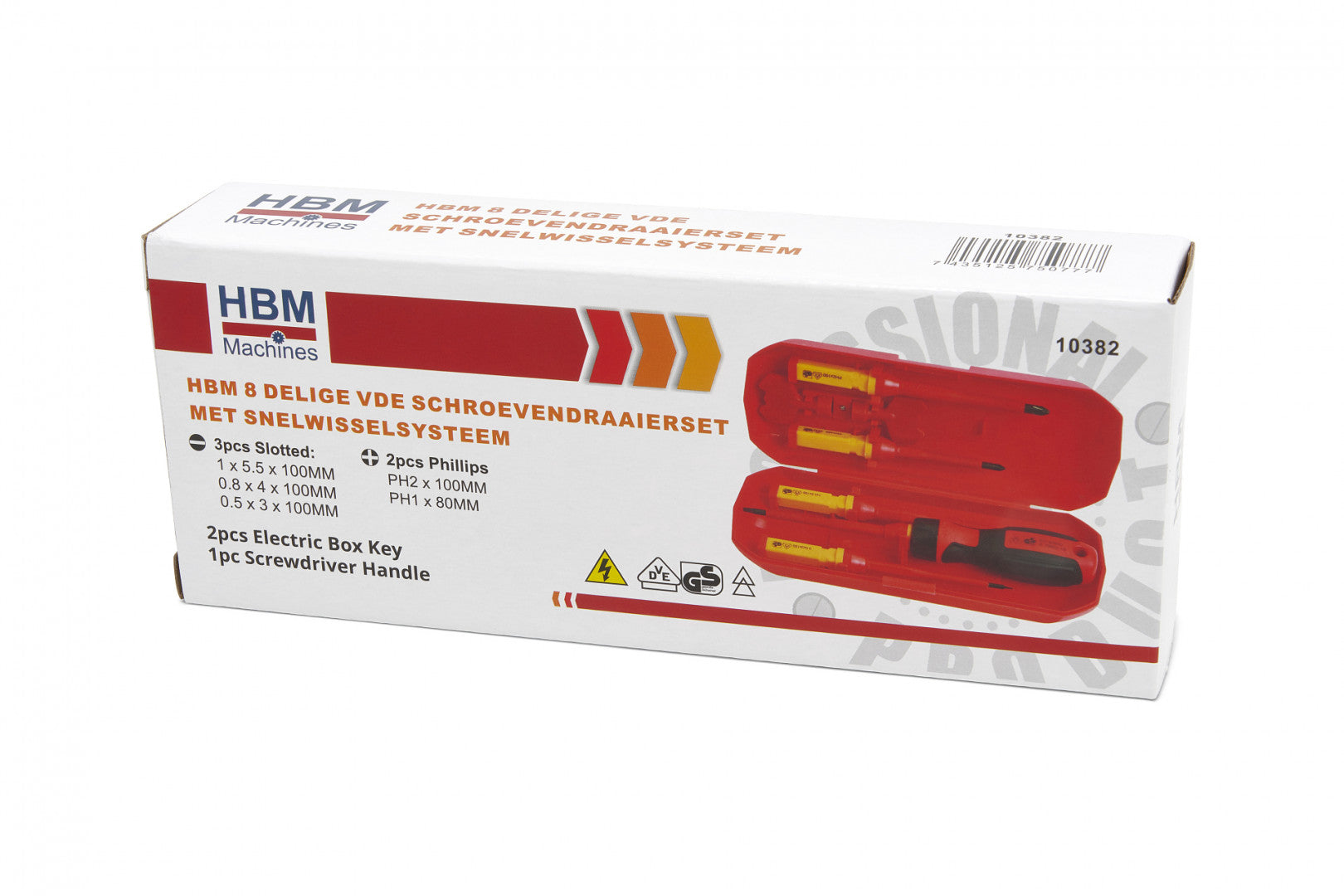 Sada 8 izolovaných skrutkovačov vde pre elektrikárov s vymeniteľnými hrotmi hbm