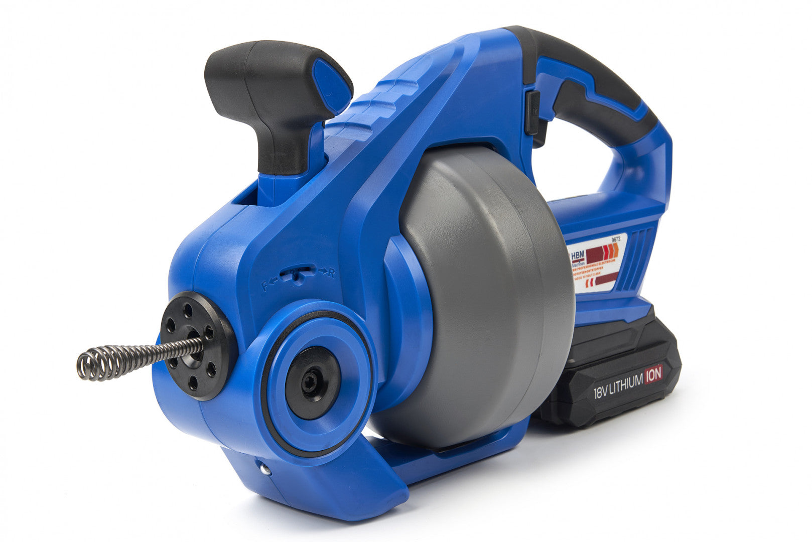 Zariadenie na čistenie potrubí s rotačným mechanizmom 7 m s akumulátorom 18v 2.0ah hbm