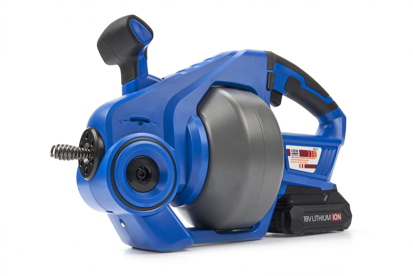 Zariadenie na čistenie potrubí s rotačným mechanizmom 7 m s akumulátorom 18v 2.0ah hbm