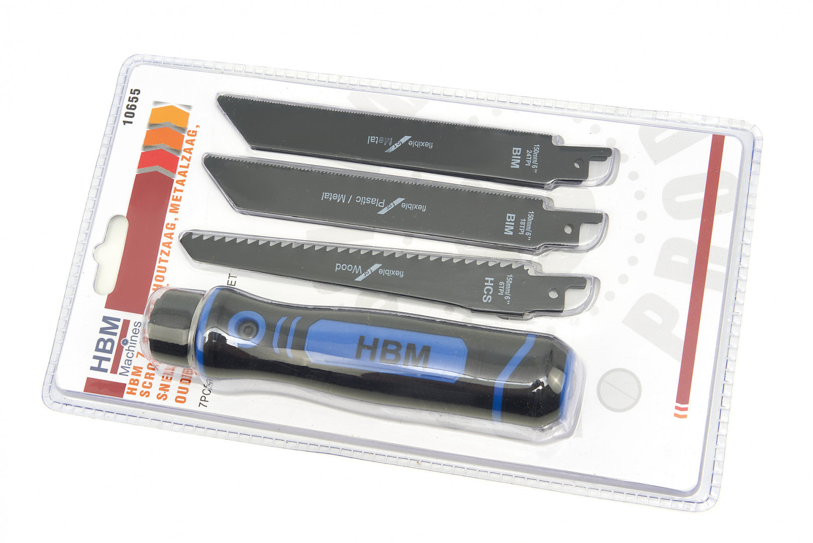Ručná píla na drevo aj kov, s vymeniteľnými čepeľami, 7ks HBM