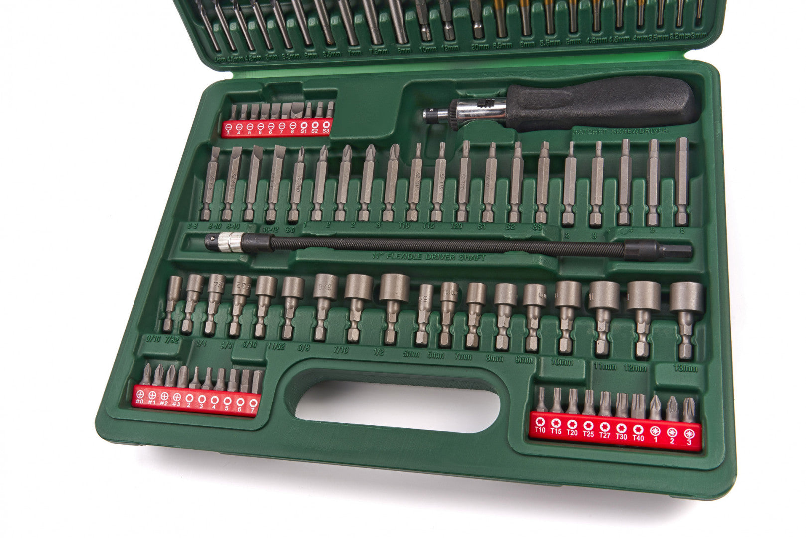 Súprava bitov, vrtákov, vykružovacích korún a fréz Hikoki na drevo, kov, murivo – 112 kusov