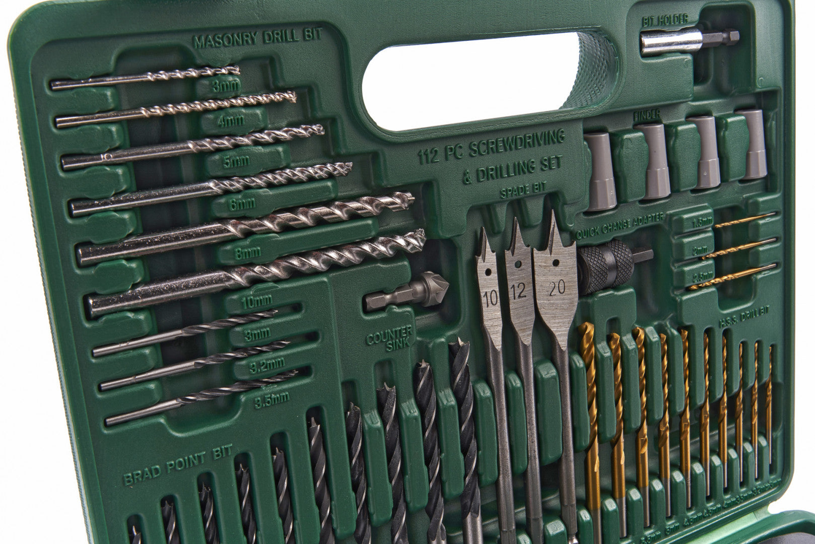 Súprava bitov, vrtákov, vykružovacích korún a fréz Hikoki na drevo, kov, murivo – 112 kusov