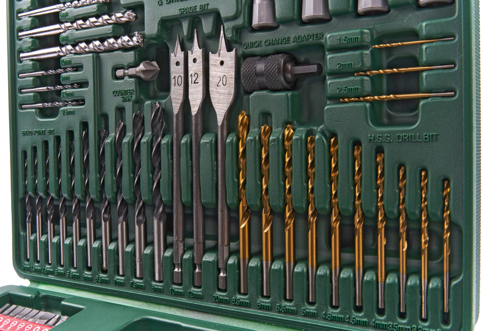 Súprava bitov, vrtákov, vykružovacích korún a fréz Hikoki na drevo, kov, murivo – 112 kusov