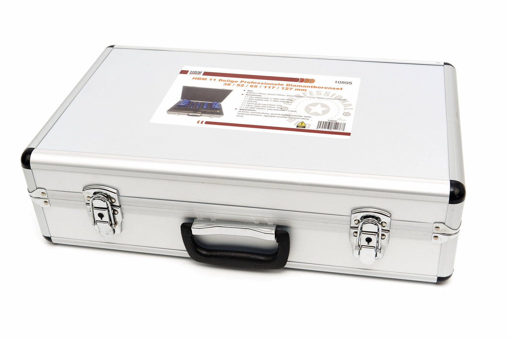 Sada diamantových vykružovacích korunkových vrtákov 38, 52, 65, 117, 127mm HBM