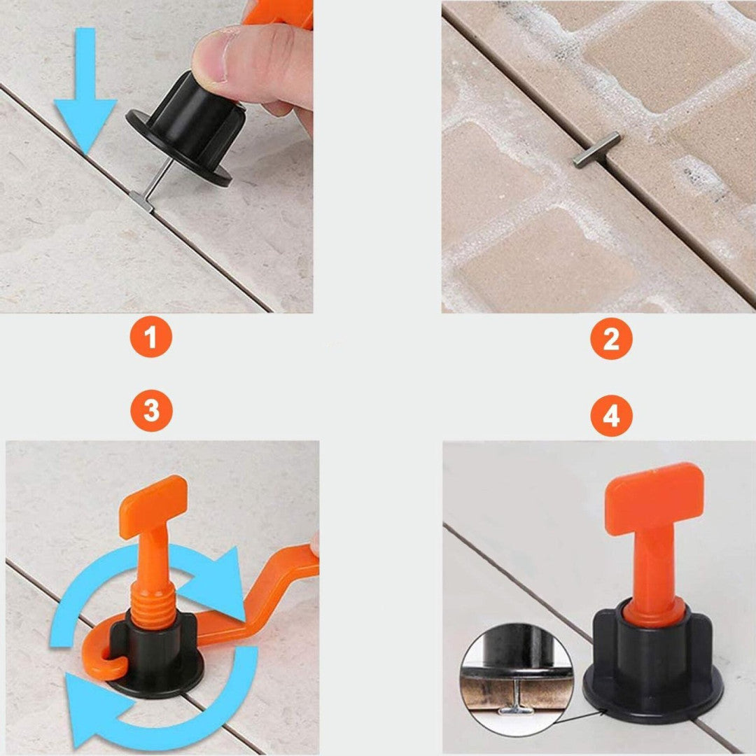 Súprava znovupoužiteľných tŕňov s kľúčom na niveláciu a vyrovnanie obkladov a dlažby 50 kusov hbm