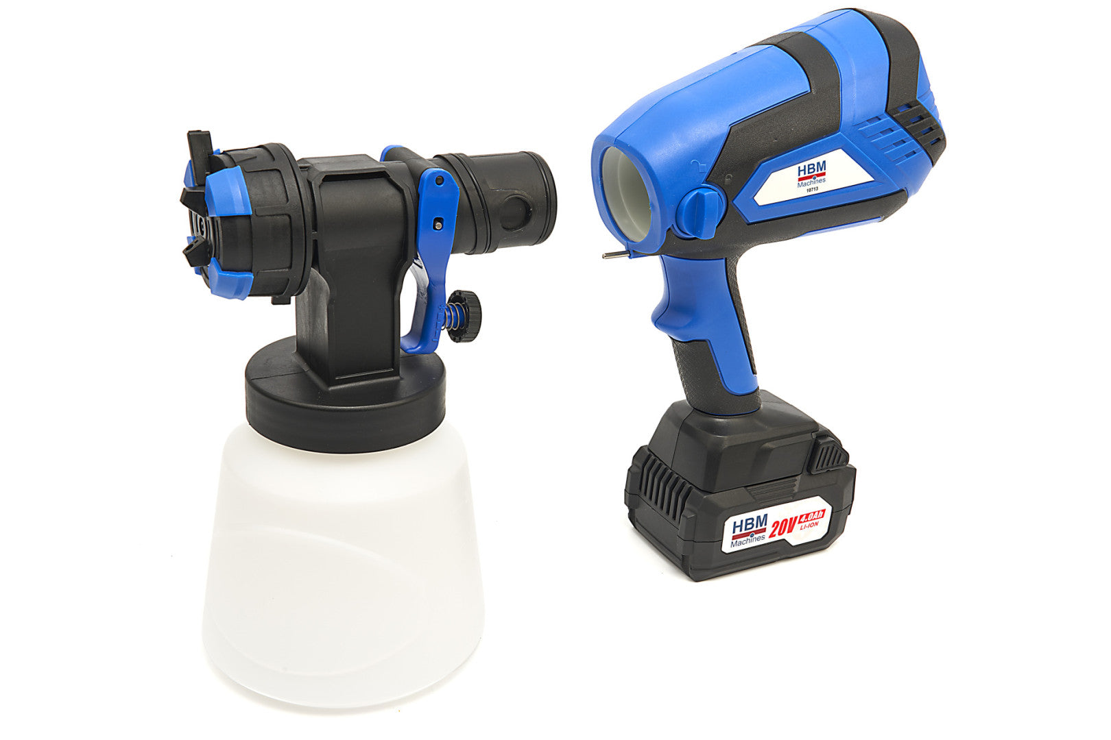 Elektrická striekacia pištoľ na farbu s nádržkou 1l a 2 akumulátormi 18V 4Ah HBM