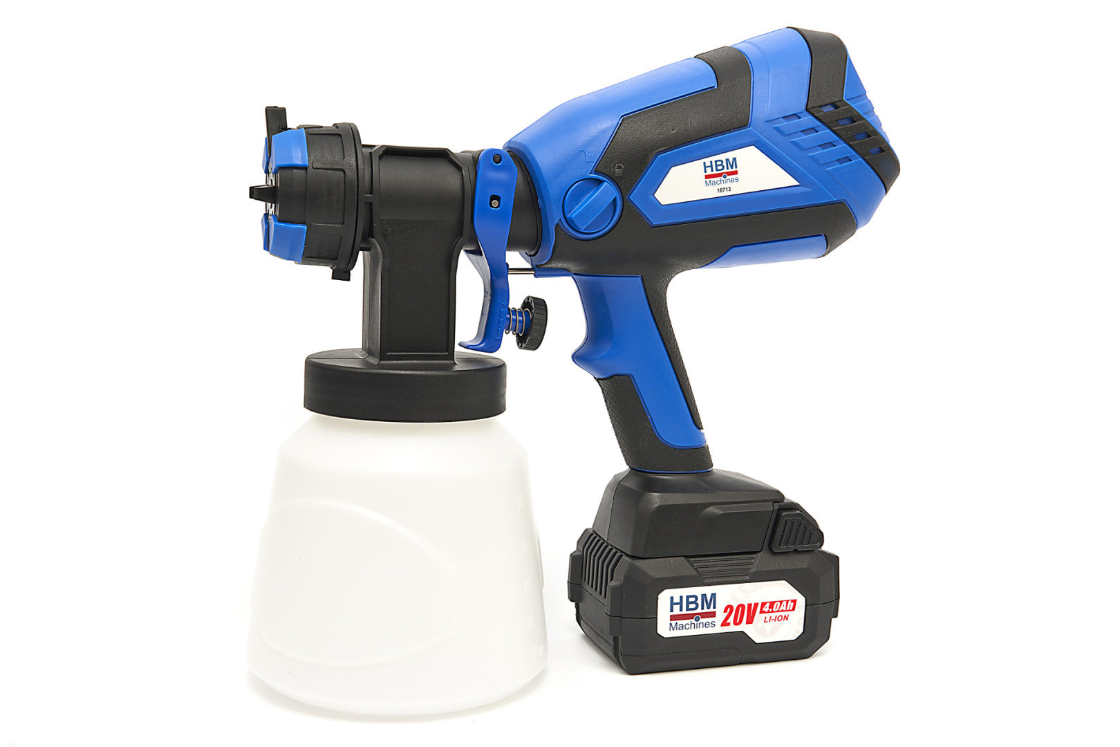Elektrická striekacia pištoľ na farbu s nádržkou 1l a 2 akumulátormi 18V 4Ah HBM