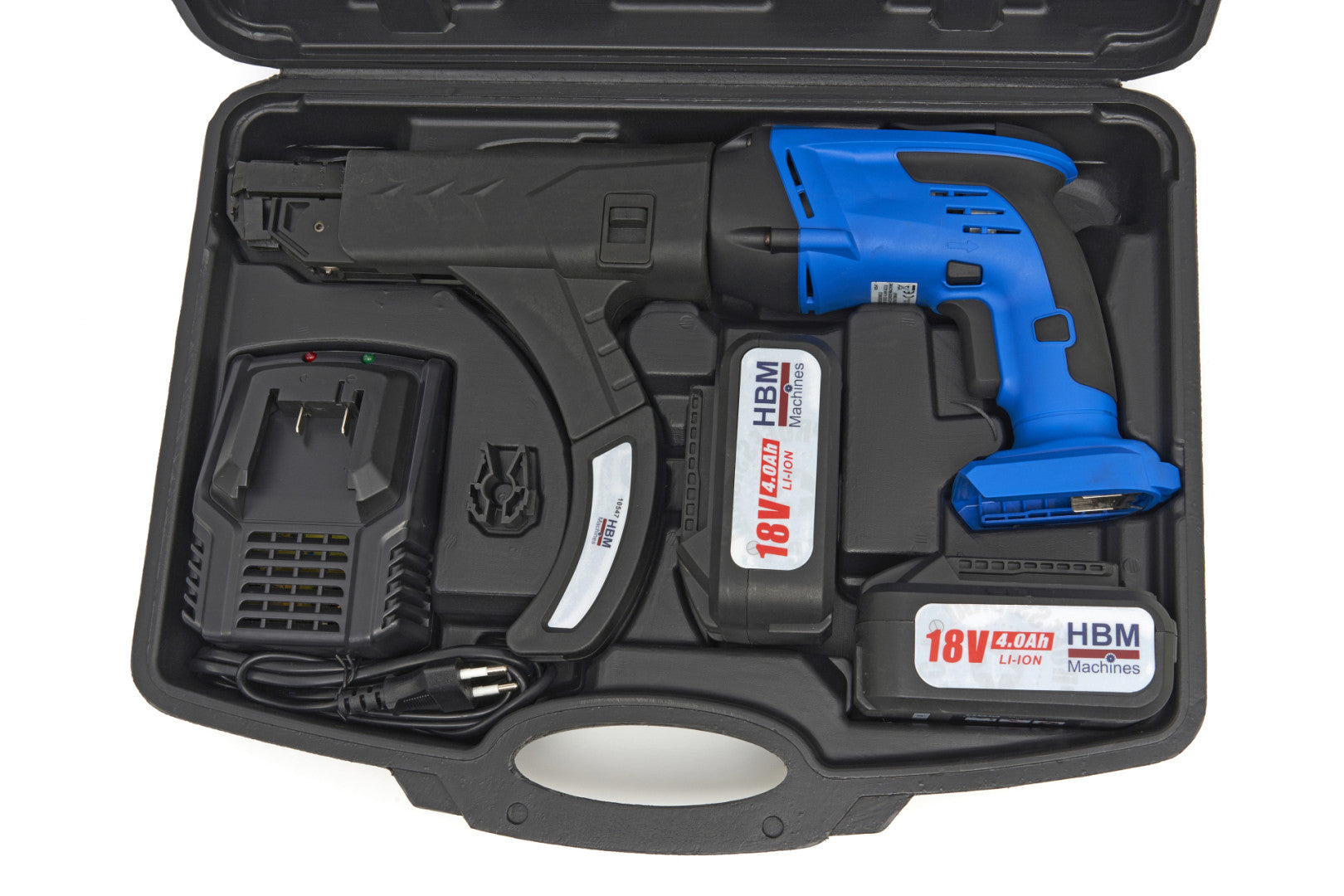 Automatický akumulátorový skrutkovač na sadrokartón so zásobníkom v pásoch na skrutky9mm - 55mm, 18V, 4Ah HBM