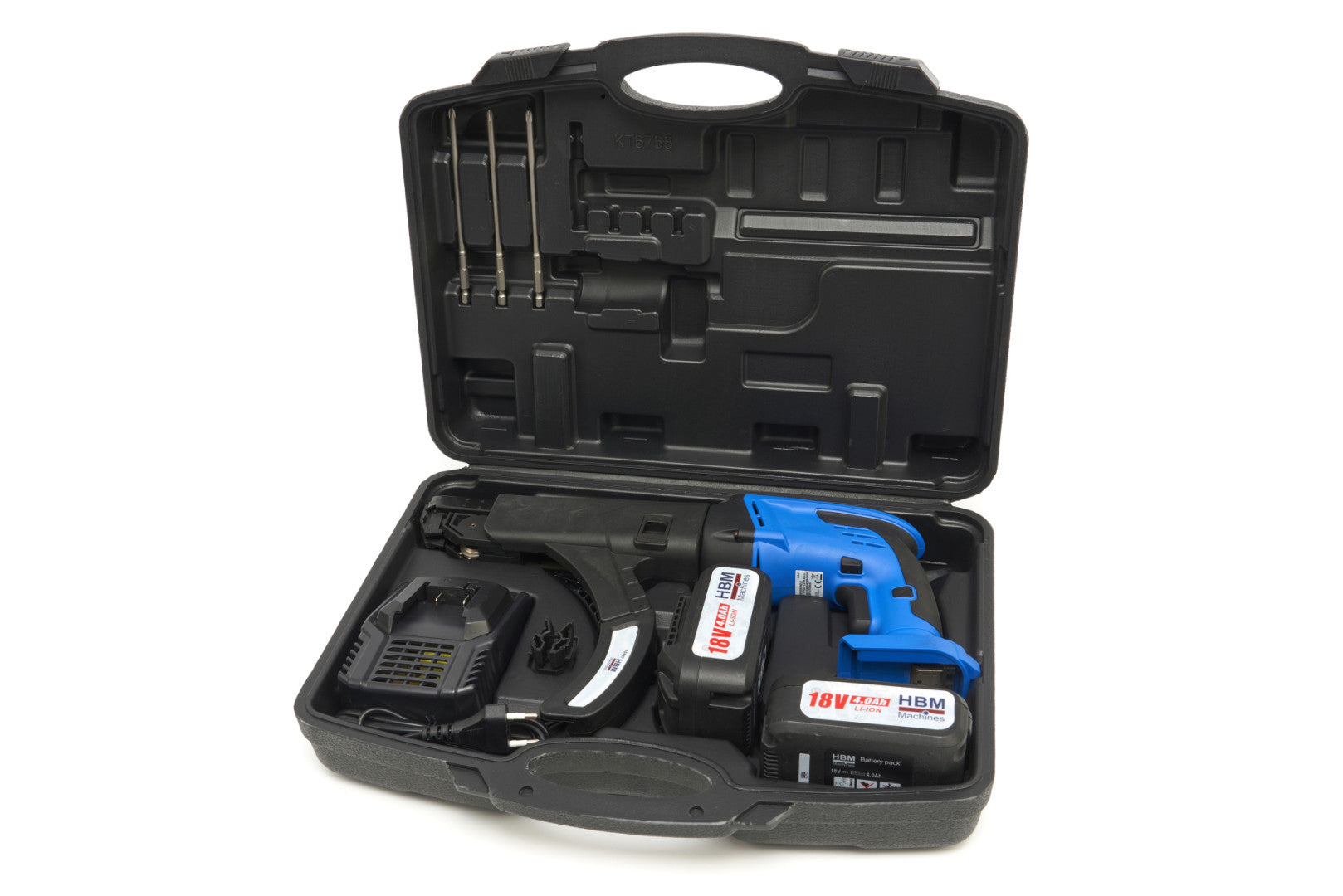 Automatický akumulátorový skrutkovač na sadrokartón so zásobníkom v pásoch na skrutky9mm - 55mm, 18V, 4Ah HBM