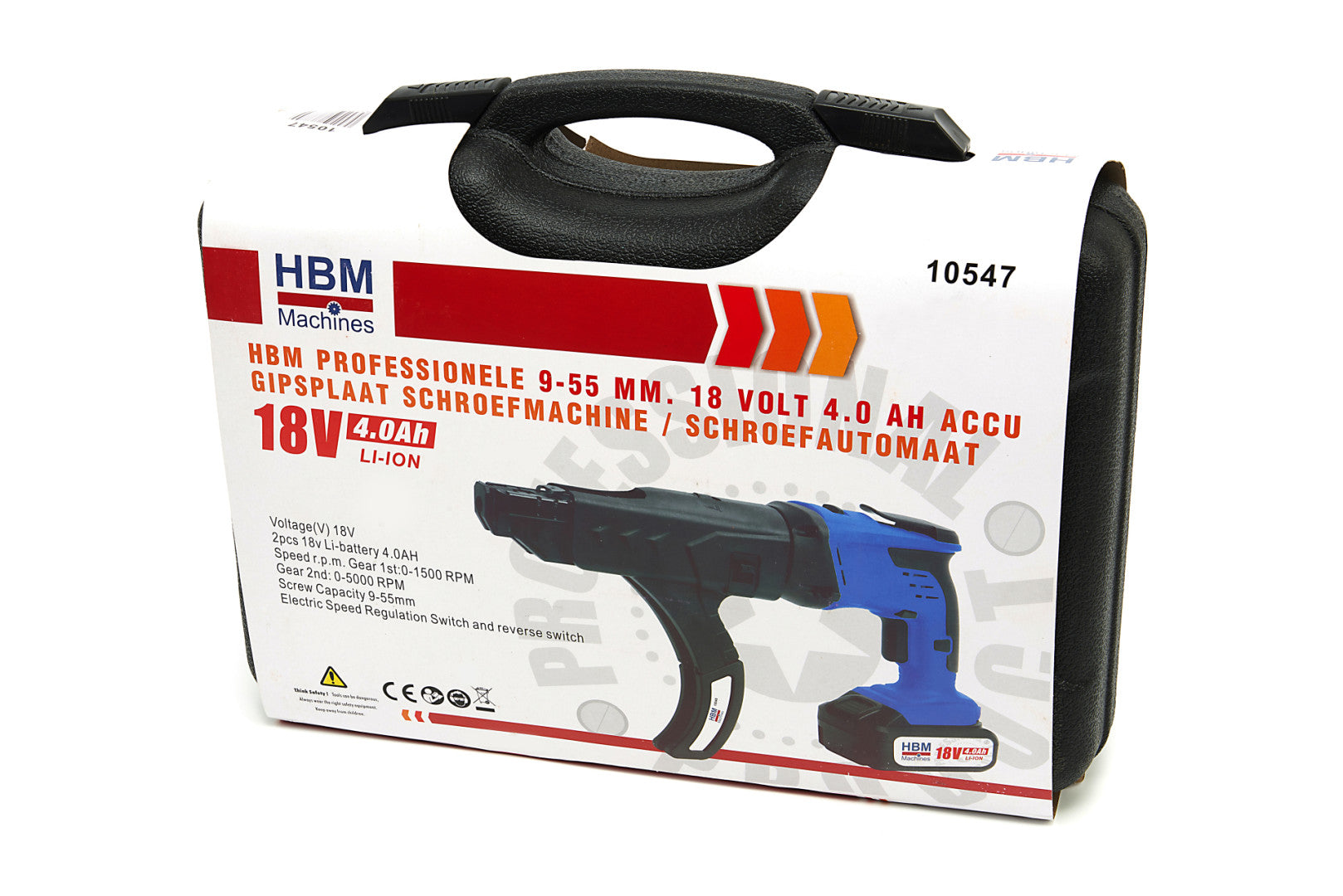 Automatický akumulátorový skrutkovač na sadrokartón so zásobníkom v pásoch na skrutky9mm - 55mm, 18V, 4Ah HBM